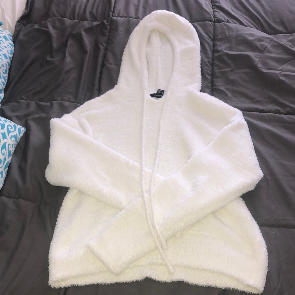 Forever 21- fuzzy white hoodie